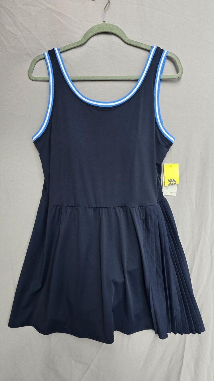 All In Motion Dress Womens XL Blue Pleated Tank Pickleball Inner Shorts Athletic